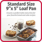 GoodCook Nonstick Loaf Pan Heavy-Duty Steel Bakeware with Easy-Clean Non-Stick Coating, Oven & Dishwasher Safe Pan, 9 x 5-Inch, Gray