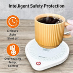 25W Electric Candle Warmer for Coffee Mugs, 75℃ Heating & Auto Shut-Off, Spill-Proof Desk Warmer for Beverages (White)