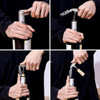 3-Pack Professional Waiter Corkscrew Wine Key with Leather Protection Gift Bag, Long Rosewood Handle Stainless Steel Handle Wine Opener for Bar Restaurant Waiters, Sommelier, Bartend, Rosewood Hand