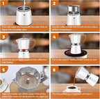 12 Cup Aluminum Espresso Stovetop Moka Pot Express Coffee Maker Percolator Italian Classic Mocha Coffee Machine for Italian and Cuban Cafe Brewing for Home & Camping 600ml 20oz