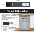 Dishwasher Magnet Clean Dirty Sign, HYF DESIGN Grade 304 Stainless Steel, Non-Scratch/Easy to Read & Slide/Strong Clean Dirty Magnet for Dishwasher, Extra Adhesive Tapes Included(Black-04)