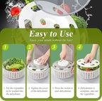 Electric Salad Spinner, 6L Lettuce Spinner Large Capacity USB Chargeble Fruit Vegetable Washer Dryer for Home Kitchen, Include Grater, Scissor, Sauce bottle, 3 Towels