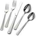 Yoehka 60-Piece Hammered Silverware Set for 12, Stainless Steel Flatware Set with Roman Column Handles, Mirror Polished Cutlery/Utensils Set for Home, Restaurant, Hotel, Dishwasher safe
