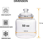 50 oz Small Unbreakable & Dishwasher Safe Airtight Food Storage Jar | Premium Plastic Shatterproof Apothecary Jars | An ideal Canister Container for Coffee, Cereal, Tea, Spices, Snack, Bath Salt