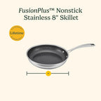 Cuisinart FusionPlus Hybrid Nonstick Stainless Steel Cookware, 12-Inch Everyday Pan with Cover, PFAS-Free PURELYSEAR Ceramic Technology, Scratch Proof, Wide Grip Handles, Dishwasher Safe