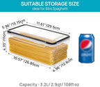 Vtopmart Airtight Food Storage Containers with Lids 4PCS Set 3.2L, Plastic Spaghetti Canisters for Pasta organizer, BPA Free Air Tight Kitchen Pantry Organization