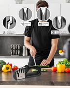 4-In-1 Kitchen Knife Sharpener, Multi-Functional Knife Sharpening Kit, Stylish Kitchen Accessories Suitable For Kitchen Knives, Chef Knives, Precision Knives And Scissors