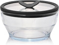 Anyday 4-Cup Glass Food Storage with Glass Lid, Round Deep Dish | Plastic-Free Meal Prep & Microwave Cookware | Stackable Airtight Storage Container with Vented Lid for Microwave-Safe Reheating
