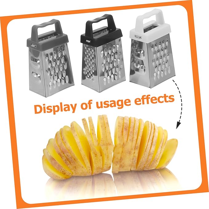 3pcs Essential Kitchen Tools Stainless Steel Grater Slicer Shredder Carrot Peeler Vegetable Chopper for Slicing Shredding and Peeling