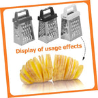 3pcs Essential Kitchen Tools Stainless Steel Grater Slicer Shredder Carrot Peeler Vegetable Chopper for Slicing Shredding and Peeling