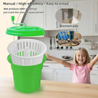 5 Gallon Salad Spinner,Large Capacity Vegetable Friuts Salad Dryer,Commercial Manual Salad Mixer for Restaurants Kitchen & Catering,Green & Orange. (Green, 5 Gallon)