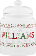 Let's Make Memories Personalized Cookie Jar - For Bakers - Kitchenware - Ceramic - Airtight Lid - Christmas Cookie Storage - Festive Name