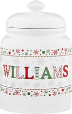 Let's Make Memories Personalized Cookie Jar - For Bakers - Kitchenware - Ceramic - Airtight Lid - Christmas Cookie Storage - Festive Name