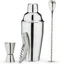True Bar Drink Mixer Set, 19oz 4-piece Cocktail Shaker Set Bartender Kit, Cocktail Mixer Set, Cocktail Shaker Kit, Barware Tool Sets, Bar Accessories, Silver