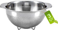 18/8 Stainless Steel Strainer and Colander for Kitchen, Pasta Strainer with Handle, Metal Colander for Spaghetti, Rice, Fruit, Vegetables, Noodles and Eggs, Collander and Sieve （3QT）