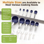 16PCS Measuring Cups and Spoons Set, Measuring Spoon Set with Metric and US Measurements, Fits for Measuring Dry and Liquid (Blue)