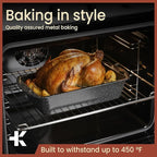 Nonstick Loaf Pan Set Pack of 1, Carbon Steel 11" Large Baking Bread Pan, Oven Safe Up to 450°F, PFOA, PFOS, PTFE Free, Space Saving Stackable Design, Stain Resistant, Dishwasher Friendly, Gray Marble