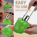 Apple Corer, Stainless Steel Apple Core Remover Tool, Bell Pepper Seed Core Remover, Multifunctional Vegetable Fruit Corer Tools Kitchen Gadget (1 Pcs)