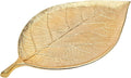 Godinger Gold Leaf Decorative Serving Tray for Appetizers, Desserts, Hors D'vour Dish - Medium