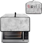 Marble Print Toaster Oven Protective Cover for Kitchen Counter, Heat-resistant Dust-proof Microwave Oven Air Fryer Cover with Storage Pockets (Small-14.5 * 18.46 * 9 inches)