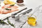 Solid Stainless Steel Meat Mallet Tenderizer Tool - Chicken Pounder Flattener, Hammer for Kitchen, Food, Cooking - Dishwasher Safe Meat Smasher