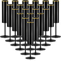 24 Pack Champagne Flute Acrylic 5.4 Oz Black Champagne Flutes Gold Rim Disposable Champagne Glasses Wedding Toasting Glasses Reusable Square Stemmed Wine Glasses for Wedding Christmas Halloween