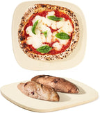 Pizza Stone, 12"x11" Pizza Stones for Oven Grill BBQ, Cordierite Baking Stone for Pizza & Bread & Cookies with Unique Irregular Shape Design