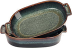 Ceramic Casserole Baking Dish - 15.2 Ounces Baking Dish for Oven, Lasagna Pans, Oven Safe Durable Bakeware for Kitchen Home Decor, Banquet and Dinner Oval 2 pieces, 7.5 x 4.3 Inch