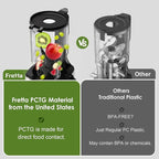 Juicer Machines,Fretta Cold Press Juicer Machines with American-Sourced PCTG Material,Fit Whole Fruits & Vegetables,Easy to Clean,Truly BPA-Free, Red