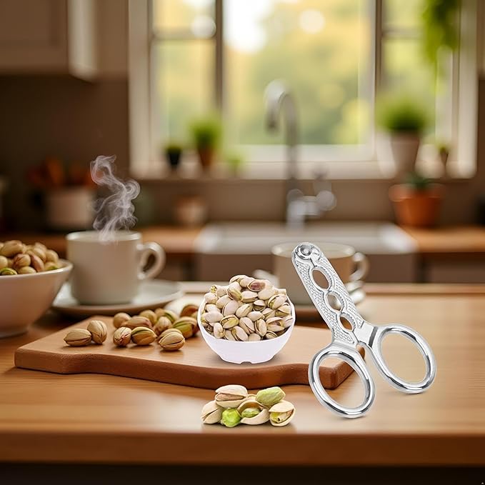 2Pcs Nut Crackers Nuts Pistachio Sheller Opener Kitchen Tools Stainless Steel Nutcracker Multi-Function Walnut Pine Sheller Opener Specialty Gadgets