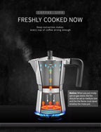 Yabano Stovetop Espresso Maker, 3 Cups Moka Coffee Pot Italian Espresso for Gas or Electric Ceramic Stovetop, Italian Coffee maker for Cappuccino or Latte