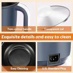 Hot Pot Electric with Steamer, Rapid Noodles Cooker, 55 Oz Stainless Steel Electric Pot for Cooking Dorm, Anti-Dry Burning, Non Stick Portable Electric Pot for Raman Soup Noodles Ect (Single Layer)