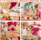 TeamFar Stainless Steel Bakeware Sets, Baking Sheet with Rack, Toaster Oven Pan & Pizza Pan, Lasagna Pan with Lids, Square & Round Cake Pan with Lids, Muffin & Loaf Pan, Healthy