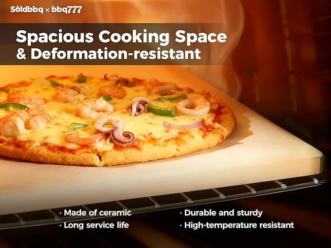 13" Square Pizza Stone Replacement for Ooni Koda Karu & Fyra 12, Cordierite Baking Pizza Stone for Ooni 12 Oven, for Most Grill & Oven, for Bread &Pizza
