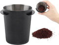 Coffee Dosing Cup 51mm, Espresso Coffee Dosing Cup, Stainless Steel Dosing Cup Compatible with All 58mm Portafilter,Coffee Powder Cup, Coffee Powder Feeder (1, Black, 51mm)
