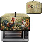 Rooster Sunflower Print Toaster Oven Dust-proof Cover Heat-Resistant Kitchen Small Appliance Air Fryer Covers Universal Washable Microwave Oven Covers (Medium-16.1 * 19.71 * 10 inches)