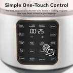 Carori 8 Qt Electric Pressure Cooker, 9-in-1 Multi-Cooker 1000W with IMD Touchscreen, Non-Stick Inner Pot, For Pressure/Slow/Rice Cooking, Steaming, Sauté & Keep Warm, Silver