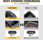 HONGBAKE 3 Pack Loaf Pan Set, 8.5 x 4.5 Inches With Wide Grips Nonstick Bread Tin, 1Lb Perfect for Homemade Baking, Grey