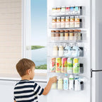 Mystozer Magnetic Spice Rack for Refrigerator, Kitchen Organizer and Storage Shelf, Clear (6 Pack)…