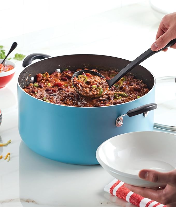 Farberware Cookware Nonstick Stockpot with Lid, 10.5 Quart, Aqua