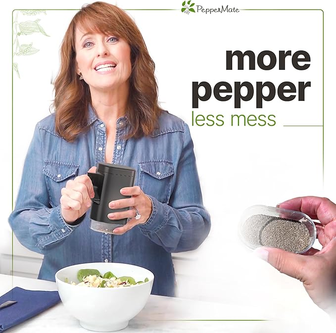 PepperMate Traditional Pepper Mill 723 - Turnkey High Volume Salt and Gourmet Peppercorn Grinder (White)