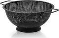 Black Colander for Kitchen, 5QT, Stainless Steel Pasta Strainer with Handle, Pasta Strainer for Fruits Vegetables Cooking Food, Dishwasher Safe