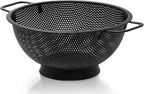 Black Colander for Kitchen, 5QT, Stainless Steel Pasta Strainer with Handle, Pasta Strainer for Fruits Vegetables Cooking Food, Dishwasher Safe