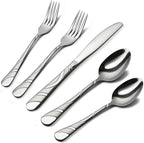60-Piece Silverware Set for 8, 18/0 Frosted & Mirror Finish Stainless Steel Vintage Flatware Set, Modern Cutlery Set for Home Wedding Restaurant Housewarming Party Event Serving For 12