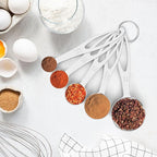 5pcs Measuring Spoon Set, Heavy Duty Stainless Steel Measuring Cups for Cooking Baking, Tablespoon Teaspoon for Dry or Liquid Ingredients, Fits in Spice Jar, 1/4 1/2 1 tsp, 1/2 1 tbsp