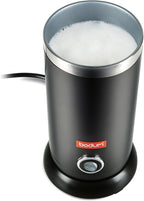 Bodum Electric Milk Frother Black 10oz | Non-Stick Interior | Stainless Steel Body | Auto Shut-Off | Pack of 2