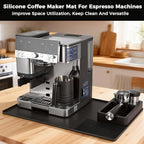 Silicone Coffee Mat for Ninja Luxe Espresso Machine ES601 – Large Anti-Slip Heat-Resistant Coffee Bar Mat for Ninja luxe Cafe Accessories and Most Home Espresso Machines with Convex Edge Inky