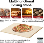 Pizza Stone, Rectangular Extra Large 22" x 14" x 0.6" Pizza Stones for Oven Grill BBQ, Industrial Commercial Heavy Duty Cordierite Baking Stone for Pizza Bread, Outdoor Pizza Accessories