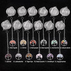 5 Pcs Tea Filter Stainless Steel with Life Tree Crystal Energy Stone Tea Strainers with Fine Mesh Extend Chain Hook Tea Ball Infuser for Loose Tea Leaves Spices Seasonings