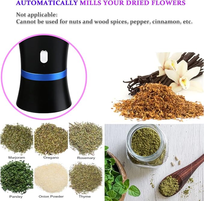 Spacenight Electric Grinder, USB-Rechargeable, Dual 1.7oz Glass Jars, Compact Design for Dry Ingredients